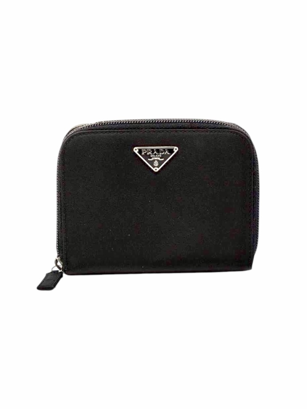 Prada – Saffiano Leather Nylon Zip Around Wallet – Triangle Logo – Black – OS